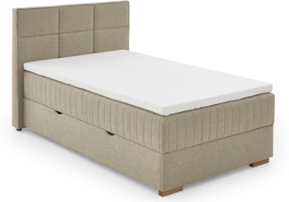 Tambo Boxspringbett grau Stoffbezug Nordic 211cm x 155cm x 116cm