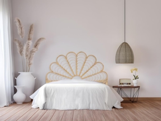 Vente-unique - Bettkopfteil - Rattan - 160 cm - Naturfarben - FLOSIA