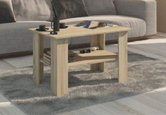 Home Collective Couchtisch Wohnzimmertisch, Sofatisch mit Regal 55 cm Hoch (1 Tisch), 80 x 60 x 55 cm, Sonoma​