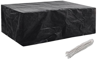 vidaXL Gartenmöbel-Abdeckung mit 8 Ösen, Polyethylen schwarz, 242 x 162 x 100 cm