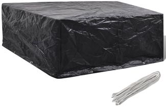 vidaXL Gartenmöbel-Abdeckung mit 10 Ösen, Polyethylen schwarz, 260 x 260 x 90 cm