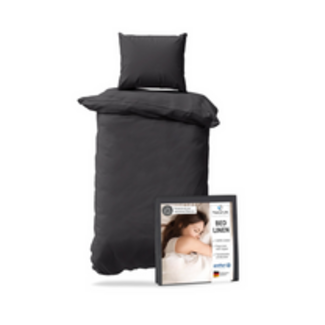 Bettwäsche Set Renforce Grau / Weiß 135x200 + 80x80