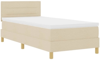 vidaXL Boxspringbett mit Matratze mit Kopfteil Creme 80 x 200 cm Stoff 3342322