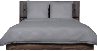 Deluxe Bettwäsche aus Mikrofaser - 155 x 220 cm mit 80 x 80 cm Kissenbezug - Grau