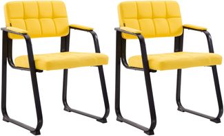 CLP 2er Set Besucherstühle Canada B Kunstleder mit Armlehne,gelb
