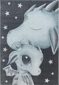 Kinder Teppich Fabio rechteckig - 140x200 cm - Blau