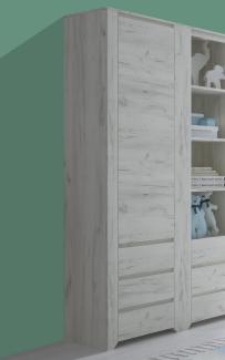 Stauraumschrank Angel 1-türig mit Schubladen 56cm weißeiche