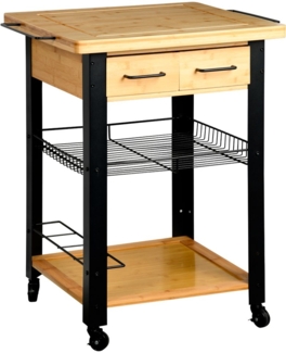 Kesper | Küchenwagen, Material: FSC-zertifizierte Faserplatte, Maße: B: 71 x H: 88 x T: 60cm, Farbe:Natur/schwarz | 25891 13