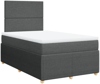 vidaXL Boxspringbett mit Matratze Dunkelgrau 120x190 cm Stoff 3291989