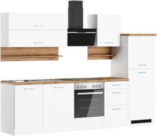 KOCHSTATION Küchenzeile KS-Milan, 280 cm breit, robuste Metallauszüge, viel Stauraum