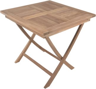 Gartentisch NIKLAS - Teak, Natur, 80 x 80 x 75,5 cm | Klapptisch Esstisch Wetterfest Outdoor Tisch