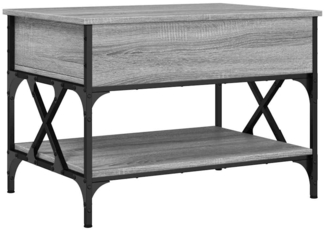 Couchtisch, Sofatisch Grau Sonoma 70 x 50 x 50 cm Holzwerkstoff und Metall