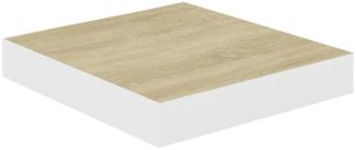 vidaXL Schweberegal Eichen-Optik und Weiß 23x23,5x3,8 cm MDF 326567