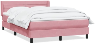 vidaXL Boxspringbett mit Matratze Rosa 160x210 cm Samt 3318206