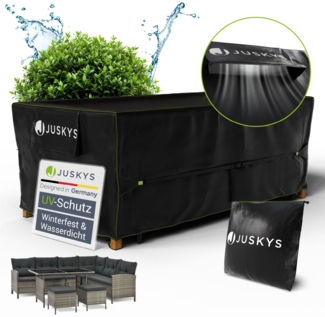 Juskys Gartenmöbel Abdeckplane CoverSafe Pro 210 x 110 x 75 cm - winterfest & wasserdicht - Schutzhülle für Gartentisch, UV-Schutz, Abdeckhaube Gartentisch