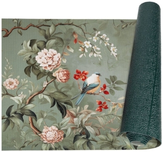 ANRO Küchenläufer GreenLine Teppichläufer Textil, Rechteckig, Höhe: 3 mm, Bodenläufer 350cm Nature Melody Grün pflegeleicht