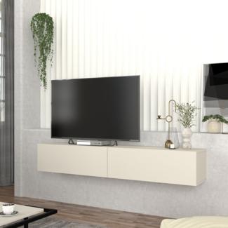 TV-Lowboard hängend Nolven 180 x 32 x 30 cm Graubeige [en. casa]