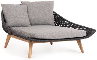 Gartendaybed Tamires aus Teakholz, Anthrazit