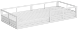 Bodenbett aus Metall Minno Weiß 90x200 mit Matratze Vitalispa