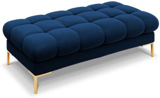 Micadoni 2-Sitzer Samtstoff Bank Mamaia | Bezug Royal Blue | Beinfarbe Gold Metal