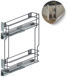 Prima-Online Unterschrank Unterschrankauszug Küchenauszug mit Softclose 15-25 cm Anthrazit