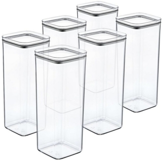 Centi Vorratsdose Vorratsdosen Set luftdicht stapelbar transparent, Kunststoff, (6er-Set)