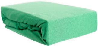 Jersey Spannbettlaken, 100% Baumwolle, 90-100x200 cm + 25 cm Rundumgummizug Grün