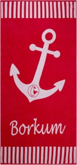 Schietwetter Strandtuch Unisex Strandhandtuch "Borkum" 180x88cm, Stoff, schnelltrocknend