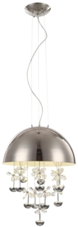 LED Hängeleuchte, Kristalle, Nickel-matt, Blumen, H 120 cm