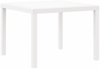 vidaXL Gartentisch Weiß 100 x 100 x 73 cm Poly-Rattan 871682