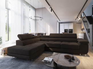 Masseno Ecksofa SELVA mit Schlaffunktion L-Form, Sofa mit Bettkasten