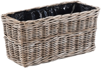 Kobolo Pflanzkübel Blumenbank Balkonkasten Blumenkasten LAURO Rattan (1 Stück)