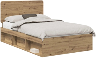 vidaXL Bettrahmen mit Kopfteil Kunsthandwerk Eiche 135 x 190 cm 3412505