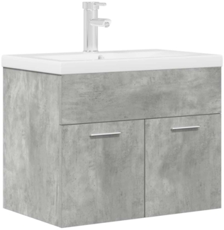 vidaXL Waschbeckenunterschrank mit Einbaubecken Wasserhahn Betongrau 3324889