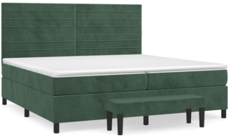 vidaXL Boxspringbett mit Matratze Dunkelgrün 200x200 cm Samt 3137926