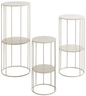 Blumentisch >54182< (3er Set) in grau (Kaschmirgrau) - 45x21 (HxD)