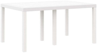 vidaXL Gartentisch Weiß 150 x 100 x 73 cm Poly-Rattan 871686