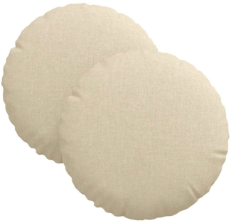 vidaXL Sitzkissen 2 pcs Creme Ø30 x 13 cm Stoff 42014090