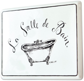 Mirabeau Wanddekoobjekt Deko-Schild La salle de bain weiß