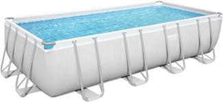 Power Steel™ Frame Pool Komplett-Set mit Sandfilteranlage 488 x 244 x 122 cm, lichtgrau, eckig