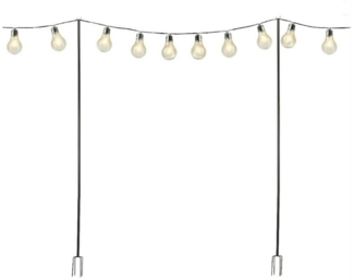 MARELIDA Lichterkette 2x Lichterkettenhalterung Lichterkettenmast Girlandenstange 2,8m
