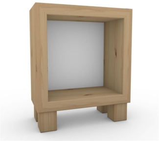 Nachttisch Nachtkommode Nachtkästchen mit Rückwand ohne Zwischenboden mit Füße ohne Türe Fichte