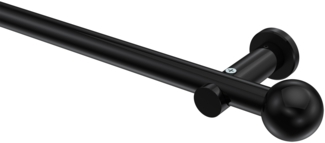 Gardinenstangen-Set Platon Luino 160 cm, 1-läufig (ohne Ringe), 20 mm Ø Schwarz