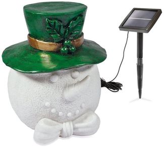 esotec LED Solarleuchte Schneemann TONI, H29cm 5500K Kunstharz Weihnachtsdeko outdoor 102684, LED fest integriert, 2700K warmweiß 5500 kaltweiß, 2 Lichtfarben (warmweiß oder kaltweiß) einstellbar via Schalter