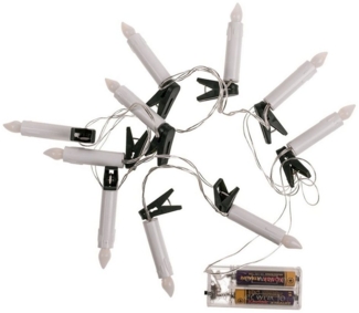 Lichterkette 10LED Kerzen für Weihnachtsbaumbeleuchtung inkl. Clip & Timer