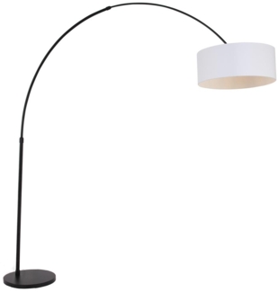 Steinhauer Bogenlampe Stresa 7268 Schwarz, Lampenschirm Kunststoff Weiß