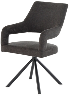 Armlehnenstuhl Celine / Claudia, Metall, Webstoff, Anthrazit, 56 x 89 x 64 cm