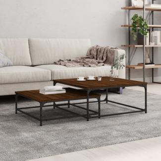 vidaXL Satztische 2 Stk. Braun Eichen-Optik Holzwerkstoff 832822
