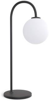 Herstal Ballon Tischleuchte schwarz Glas opal G9 53cm