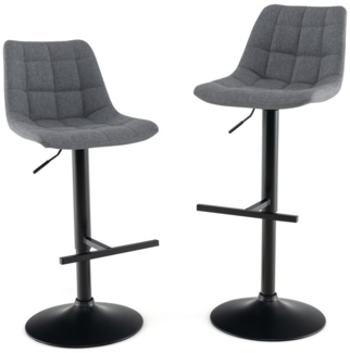 COSTWAY Barhocker (2er Set), Küchenstuhl drehbar & höhenverstellbar, mit Fußstütze